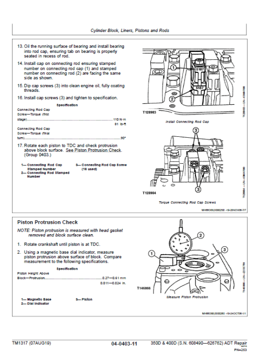 John Deere 350D, 400D Articulated Dump Truck Repair Manual (S.N 608490 - 626762) - Image 5