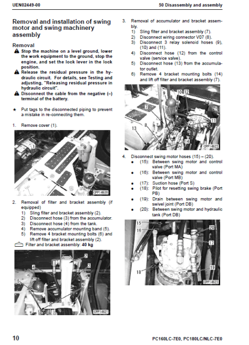 Komatsu PC160LC-7E0, PC180LC-7E0, PC180NLC-7E0 Excavator Manual - Image 5