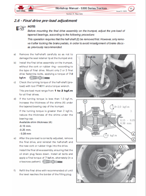 Massey Ferguson 5335, 5340, 5360, 5365 Tractor Service Manual - Image 5