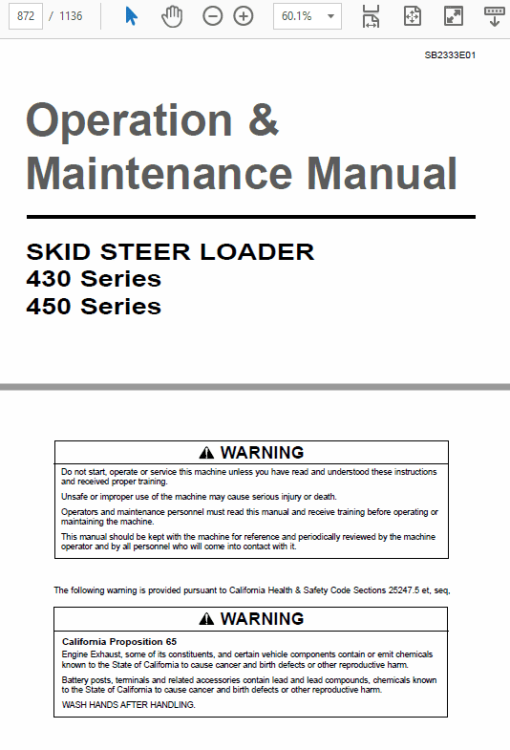 Doosan Daewoo 430, 440, 450, 460 Skid-steer Service Manual - Image 5