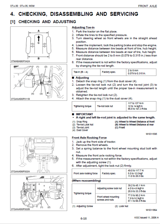 Kubota STa-30, STa-35 Tractor Workshop Service Manual - Image 5