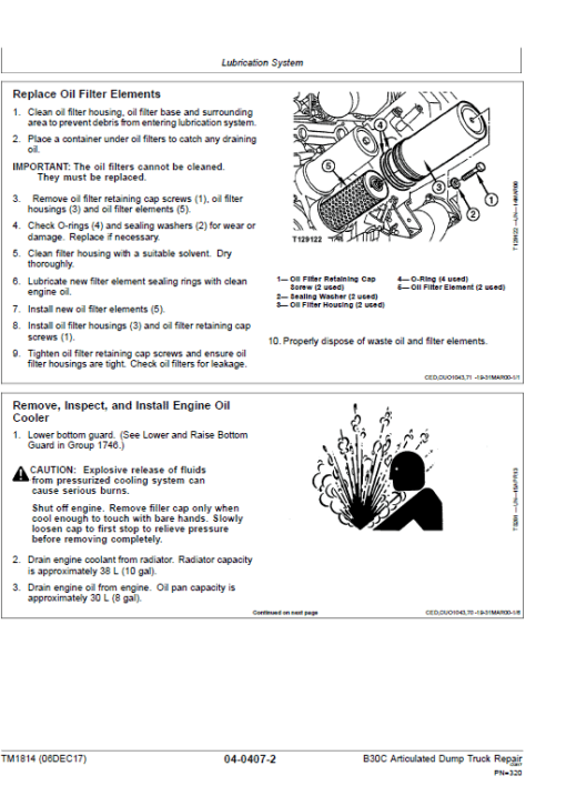 John Deere B30C Articulated Dump Truck Repair Technical Manual - Image 5