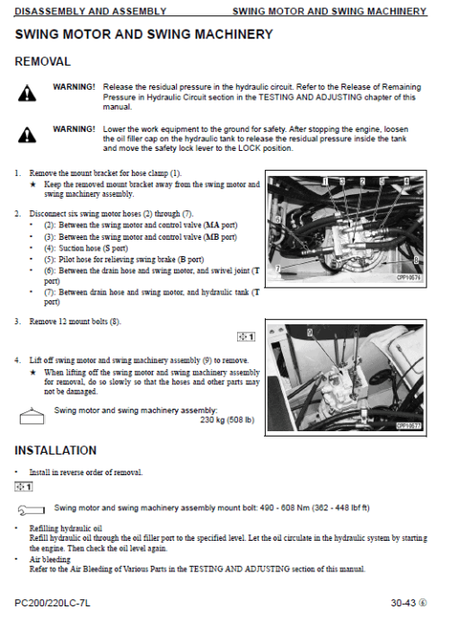 Komatsu PC200LC-7L and PC220LC-7L Service Manual - Image 5