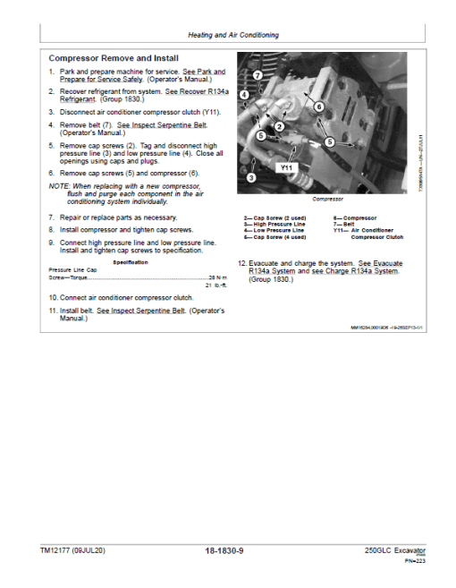 John Deere 250GLC Excavator Technical Manual (PIN: 1FF250GX_C608001, D608001, E608001 - ) - Image 5