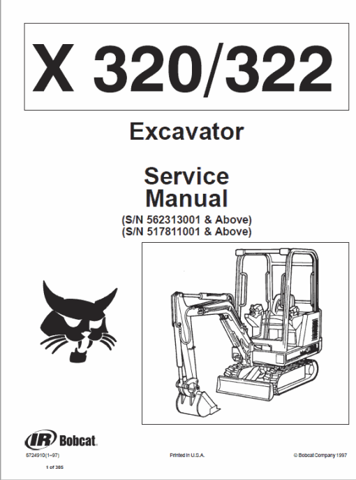 Bobcat X320, and X322 Excavator Service Manual - Image 5