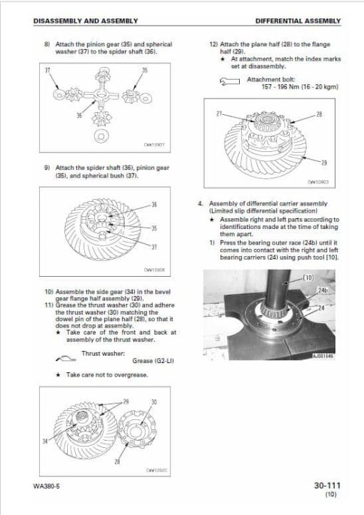 Komatsu WA380-5, WA380-5H Wheel Loader Service Manual - Image 5