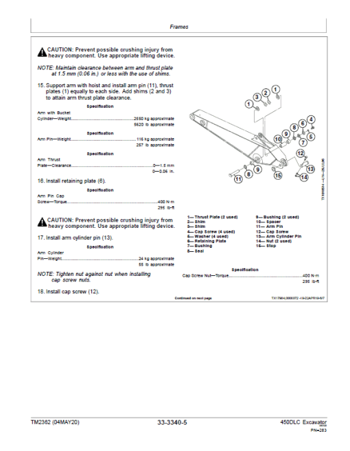 John Deere 450DLC Excavator Repair Technical Manual - Image 5