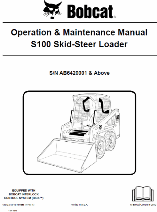 Bobcat S100 Skid-Steer Loader Service Manual - Image 9