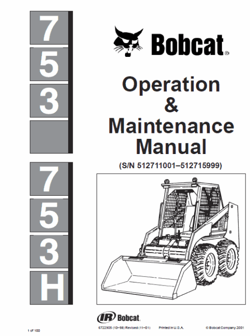 Bobcat 753 and 753HF Skid-Steer Loader Service Manual - Image 3