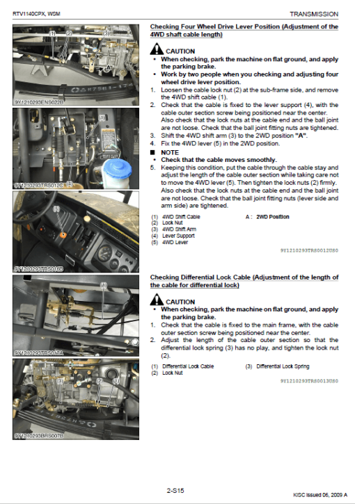 Kubota RTV1140CPX Utility Vehicle Workshop Service Manual - Image 5