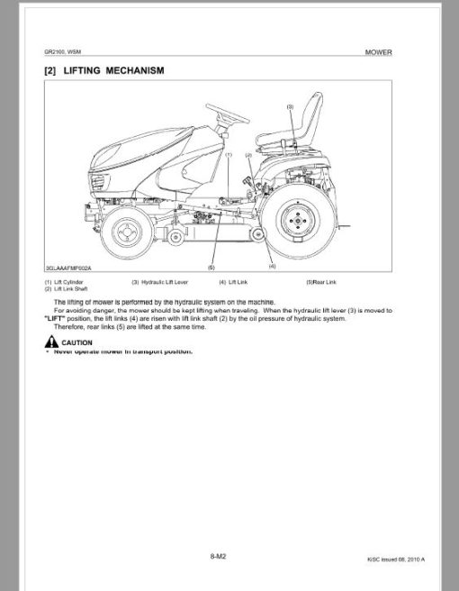 Kubota GR2100 Lawn Mower Workshop Service Repair Manual - Image 5