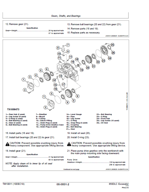 John Deere 850DLC Excavator Repair Technical Manual - Image 5