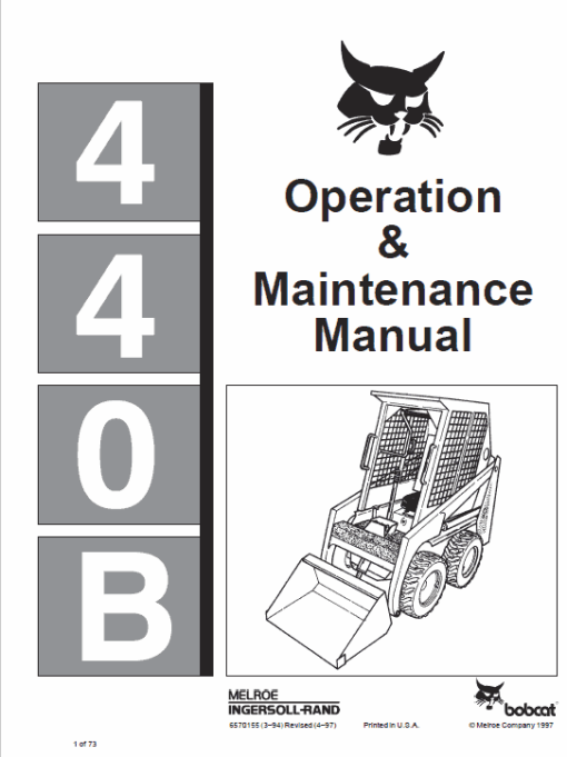 Bobcat 440B Skid-Steer Loader Service Manual - Image 4