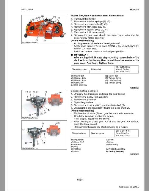 Kubota GZD21 Zero Turn Mower Workshop Repair Manual - Image 5