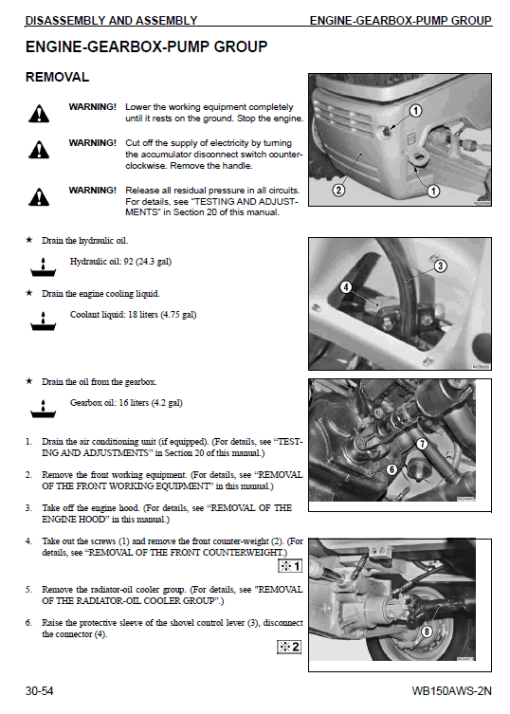 Komatsu WB150AWS-2N Backhoe Loader Service Manual - Image 5