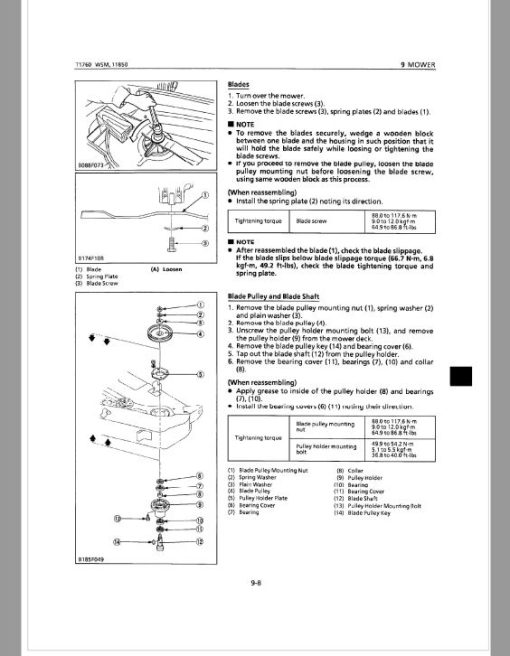 Kubota T1460, T1560, T1760 Lawn Mower Workshop Repair Manual - Image 5