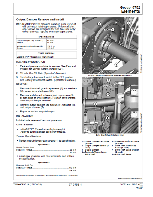 John Deere 260E, 310E Articulated Dump Truck Technical Manual (S.N. D708125 - ) - Image 5