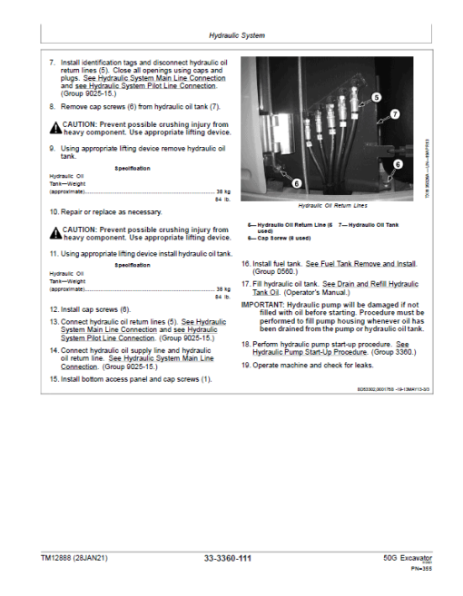 John Deere 50G Excavator Repair Technical Manual (S.N after H280001 - ) - Image 5