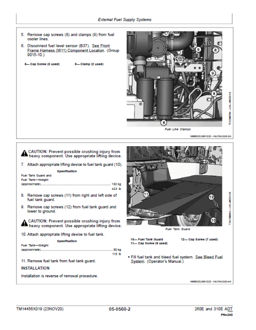 John Deere 260E, 310E Articulated Dump Truck Technical Manual (S.N. F708125 - ) - Image 5