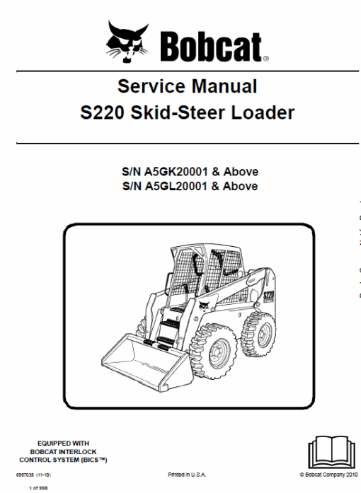 Bobcat S220 Skid-Steer Loader Service Manual - Image 10