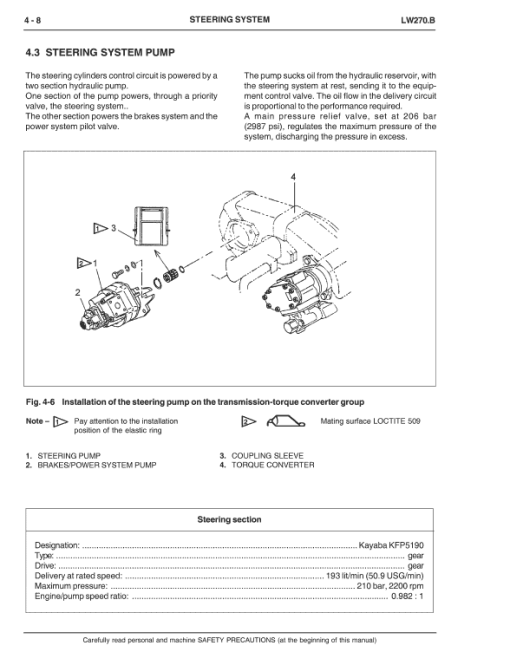 New Holland LW270.B Wheel Loader Service Manual - Image 5