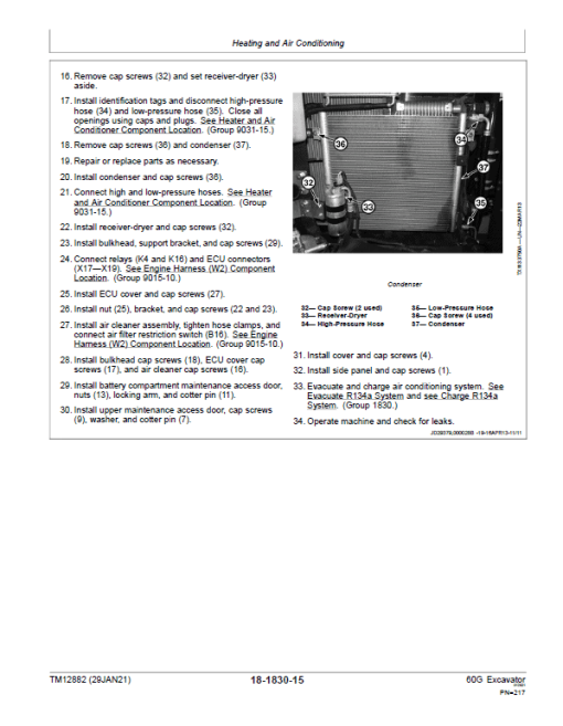 John Deere 60G Excavator Repair Technical Manual (S.N after J285001 - ) - Image 5