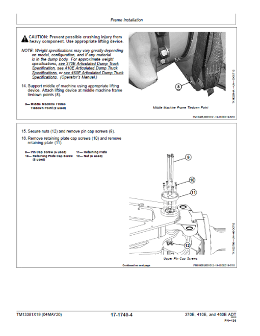 John Deere 370E, 410E, 460E Dump Truck Technical Manual (S.N. after C634583 & D668586 - ) - Image 5