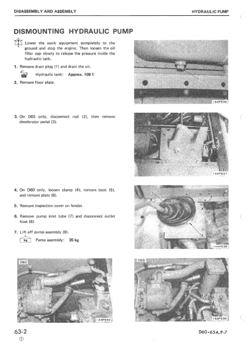 Komatsu D65A-7, D65E-7, D65P-7 Dozer Service Manual - Image 5