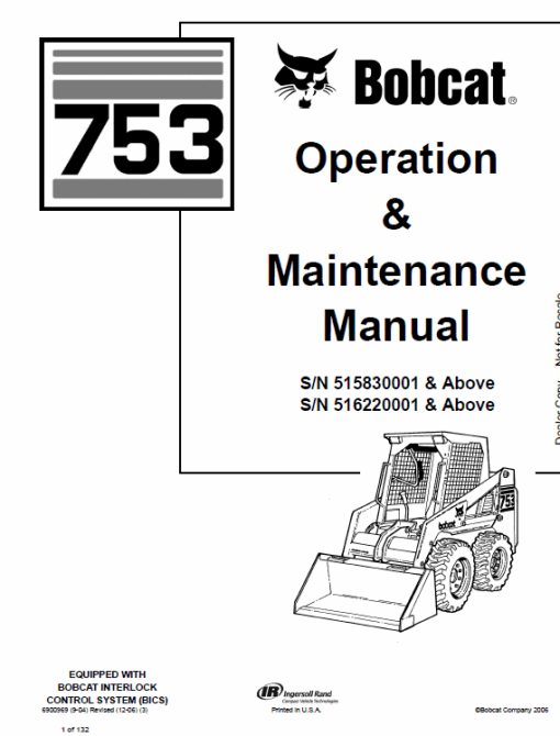 Bobcat 753 G-Series Skid-Steer Loader Service Manual - Image 4