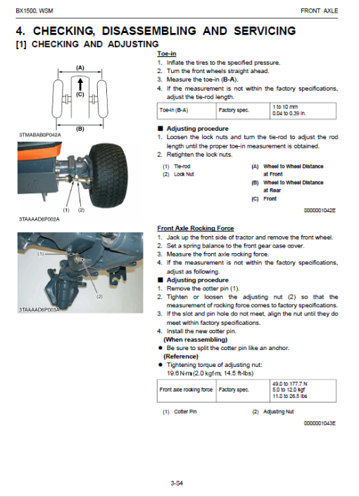 Kubota BX1500 Tractor Workshop Service Manual - Image 4