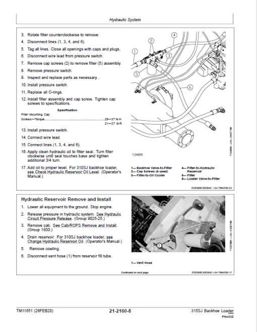 John Deere 315SJ Backhoe Loader Manual (S.N after BE315SJ300869 & T0315SJ178876 - ) - Image 5