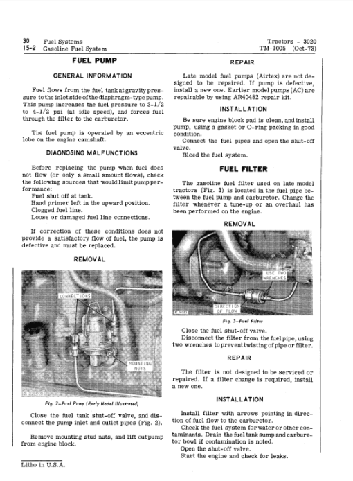 John Deere 3020 Row-Crop Tractor Repair Technical Manual (SN. from 123000 -) - Image 5