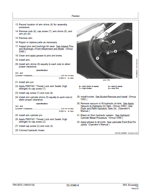 John Deere 85G Excavator Repair Technical Manual (S.N after J017001 - ) - Image 5