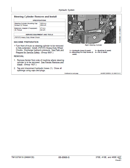 John Deere 370E, 410E, 460E Dump Truck Technical Manual (S.N. F634583 - F668586 ) - Image 5