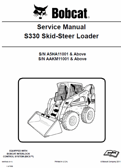 Bobcat S330 Skid-Steer Loader Service Manual - Image 3