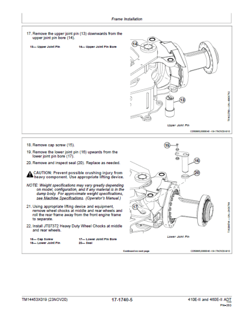 John Deere 410E II, 460E II Articulated Dump Truck Technical Manual (S.N. D708125 - ) - Image 5