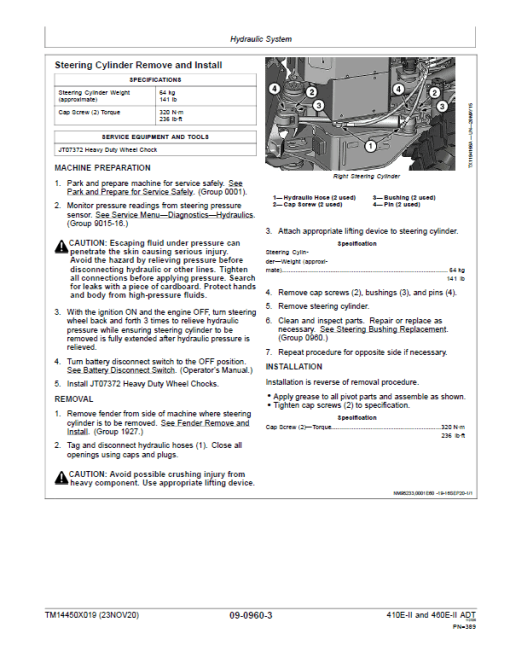 John Deere 410E II, 460E II Articulated Dump Truck Technical Manual (S.N. F708125 - ) - Image 5