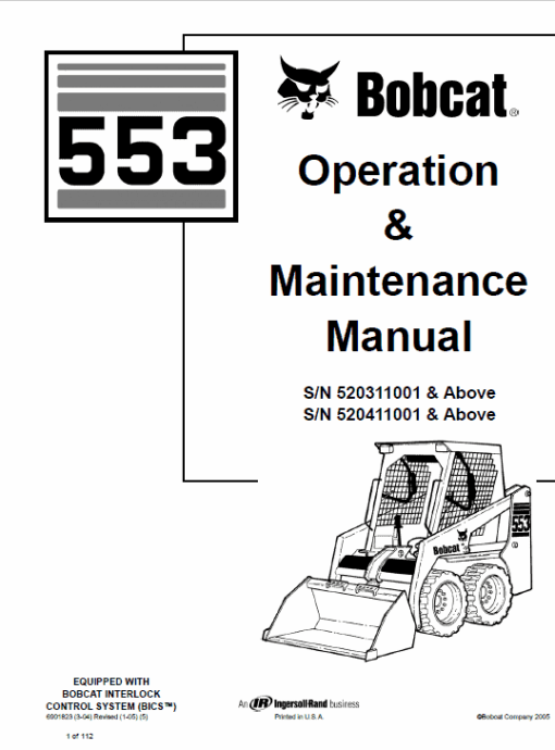 Bobcat 553 Skid-Steer Loader Service Manual - Image 4