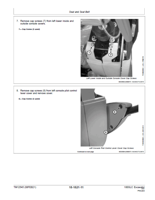 John Deere 180GLC Excavator Repair Technical Manual (PIN: 1FF180GX_ _D020001- ) - Image 5