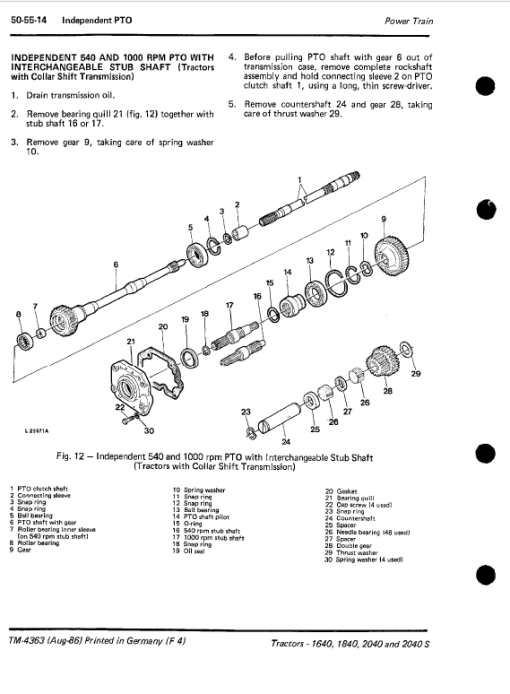 John Deere 1640, 1840, 2040, 2040S Tractors Technical Manual - Image 5