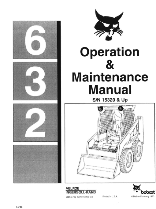 Bobcat 630, 631 and 632 Skid-Steer Loader Service Manual - Image 3