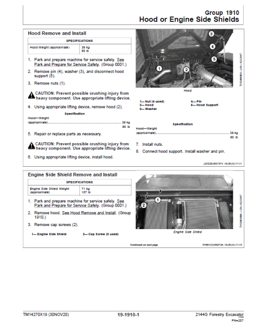 John Deere 2144G Forestry Excavator Repair Technical Manual ( SN D210001 -) - Image 5