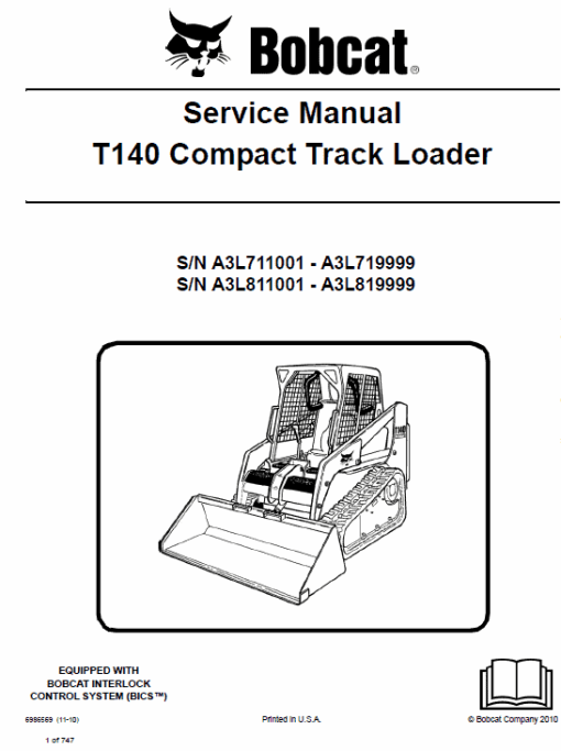 Bobcat T140 Compact Loader Service Manual - Image 10