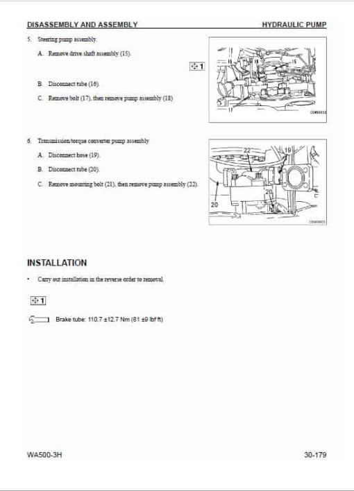 Komatsu WA500-3, WA500-3H Wheel Loader Service Manual - Image 5