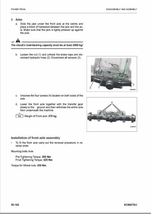 Komatsu WA80M-8E0 Wheel Loader Repair Service Manual - Image 5