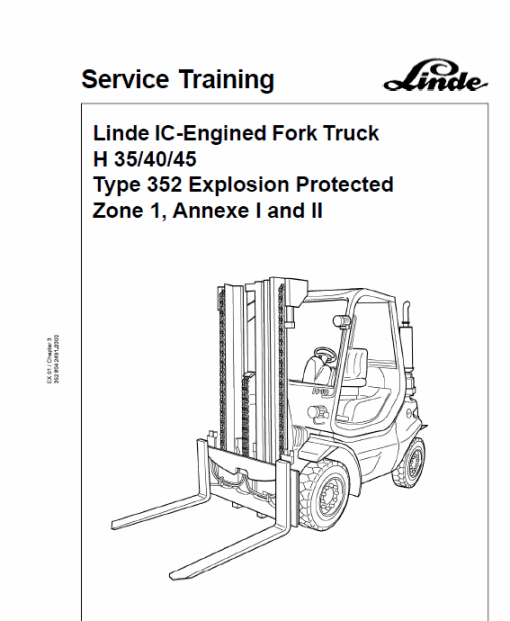 Linde Forklift Truck 352 Series H35, H40, H45 Repair Service Training Manual - Image 6