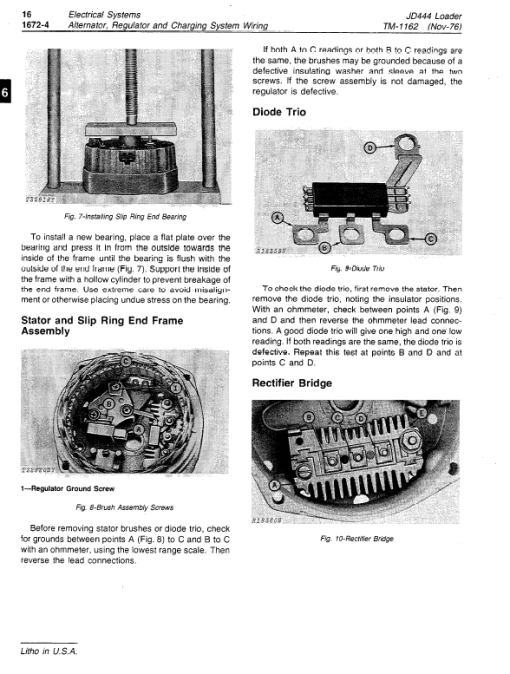 John Deere 444 Loader Repair Technical Manual (TM1162 and TM3202) - Image 6