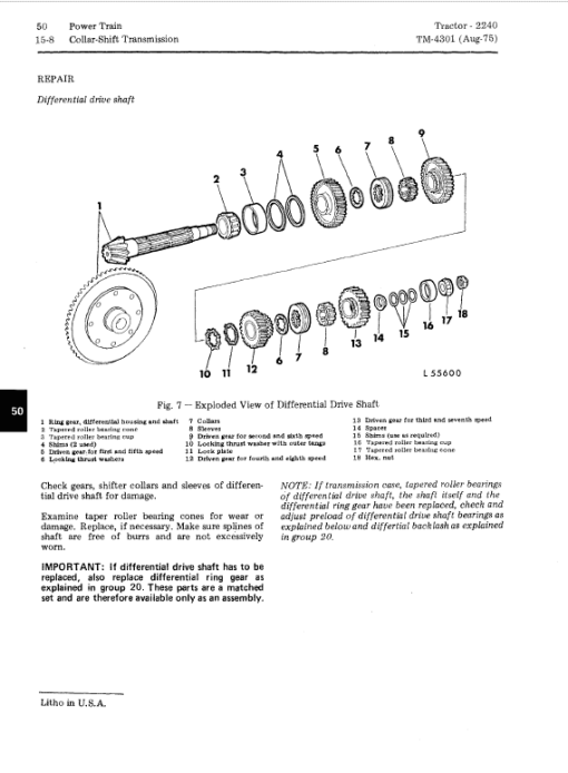 John Deere 2240 Tractor Repair Technical Manual - Image 5