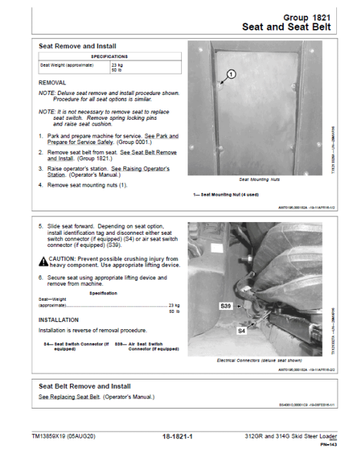 John Deere 312GR, 314G SkidSteer Loader Technical Manual (S.N from G298752 - ) - Image 5