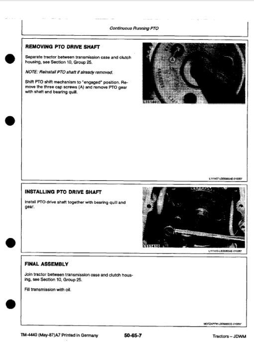 John Deere 2250, 2450, 2650, 2650N, 2850 Tractors Repair Technical Manual - Image 5